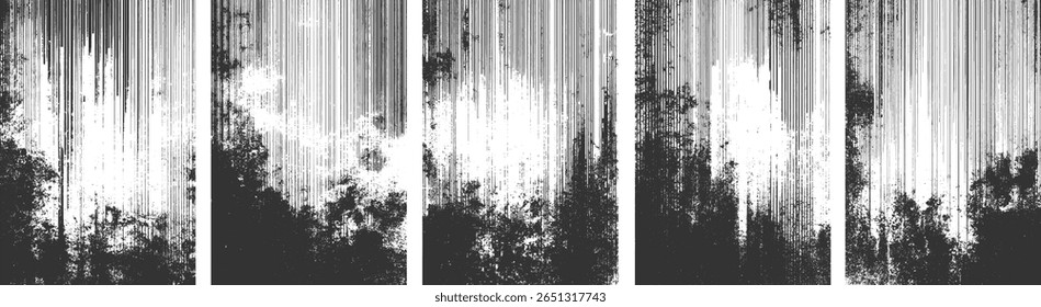 Abstractas líneas de Vertical en blanco y negro con efecto desgastado grunge.