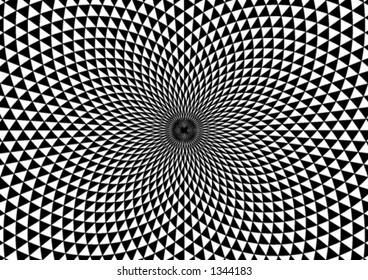 Abstract black and white vortex background