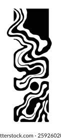 Abstract Black and white wallpaper with wavy and swirled elements, black and white color shapes artistic liquid style vector background page
