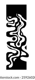 Abstract Black and white wallpaper with wavy and swirled elements, black and white color shapes artistic liquid style vector background page
