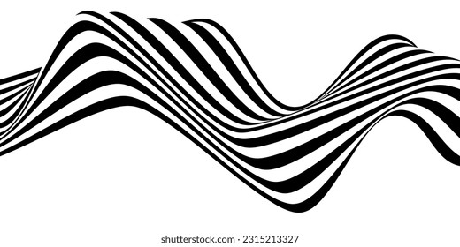 abstract black and white wave background