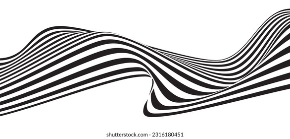 abstract black and white wave background