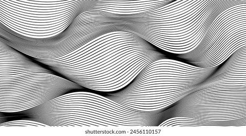 abstract black and white wave background