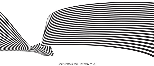 Fondo abstracto de la onda en blanco y negro
