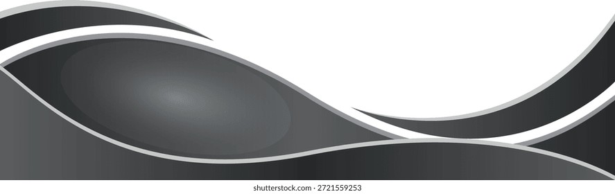 Abstract Black and white Wave Background with Copy Space