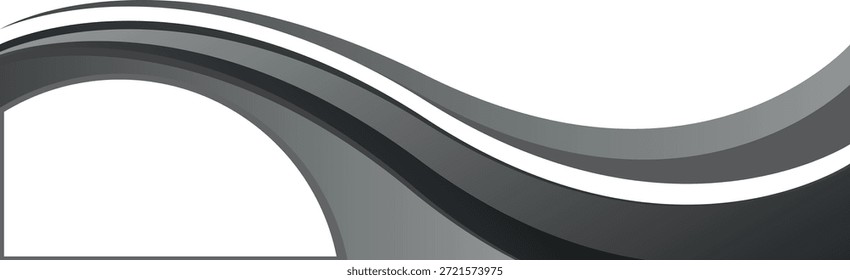 Abstract Black and white Wave Background with Copy Space