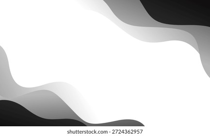 Abstrato fundo de onda preto e branco com espaço de cópia, vetor de papel de parede moderno, adequado para modelos, banners de venda, cartões de visita, brochuras, apresentações, web e páginas