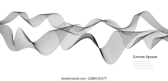 abstract black white wave, geometric DNA texture background, scientific technology, genetic concept