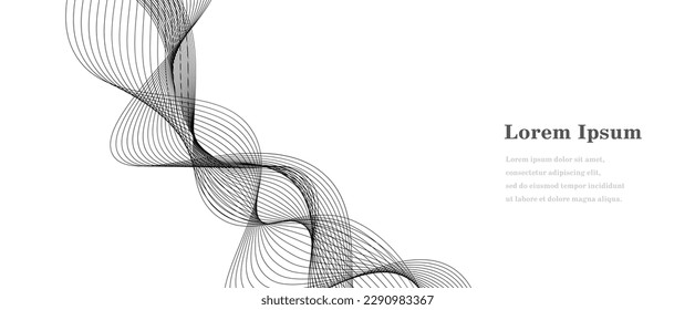 abstract black white wave, geometric DNA texture background, scientific technology, genetic concept