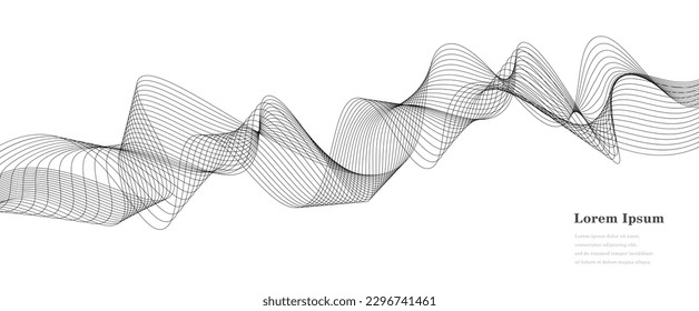 abstract black white wave, geometric DNA texture background, scientific technology, genetic concept