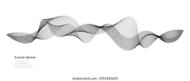 abstract black white wave, geometric DNA texture background, scientific technology, genetic concept