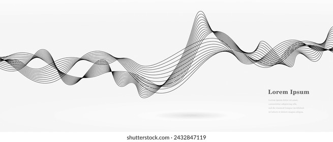 abstract black white wave, geometric DNA texture background, scientific technology, genetic concept