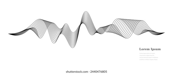 Abstrakte schwarze weiße Welle, geometrische DNA-Textur Hintergrund, wissenschaftliche Technologie, genetisches Konzept