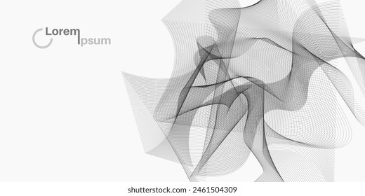 abstract black white wave. geometric DNA texture background. scientific technology. genetic concept.