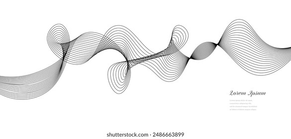 abstract black white wave. geometric DNA texture background. scientific technology. genetic concept.