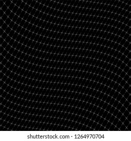 Abstract Black and White Wave Grid Striped Geometric Seamless Pattern - Vector illustration