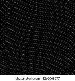 Abstract Black and White Wave Grid Striped Geometric Pattern - Vector illustration