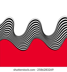 Abstract black and white wave on the background.