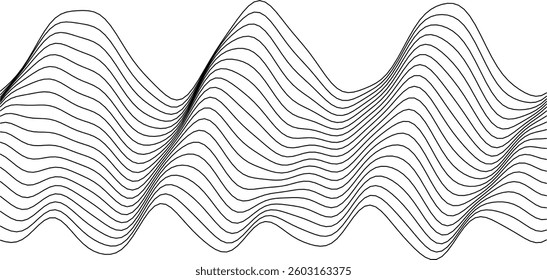 Abstract black and white wave pattern design for contemporary art and creative projects.