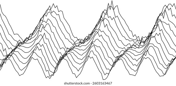 Abstract black and white wave pattern design for modern decorative arts and backgrounds.