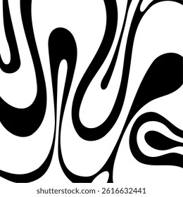 Abstract black and white wave pattern. Vector Illustration.