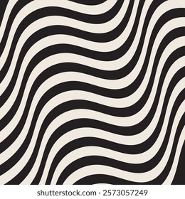abstract black and white wave stripes textured seamless pattern textile design background