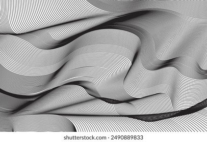 fondo abstracto de las ondas en blanco y negro