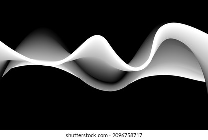 Abstract black and white waves. Vector background for design