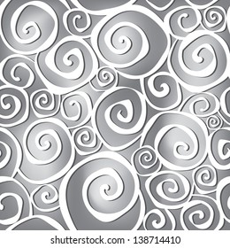 Abstract black and white wavy background in 1960s fabric style.