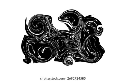 Abstractas conjunto de fondo ondulado en blanco y negro con patrones fluidos de estilo mármol. Perfecto para proyectos de diseño moderno, carteles, fondos de Web o composiciones artísticas mínimas.