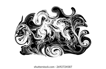 Abstractas conjunto de fondo ondulado en blanco y negro con patrones fluidos de estilo mármol. Perfecto para proyectos de diseño moderno, carteles, fondos de Web o composiciones artísticas mínimas.
