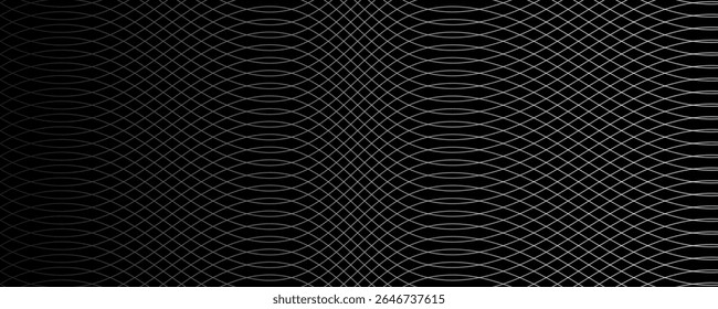 Abstract Black and White Wavy Grid Pattern Design Background
