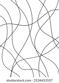  Abstract black and white wavy line pattern, minimalistic design, perfect for backgrounds