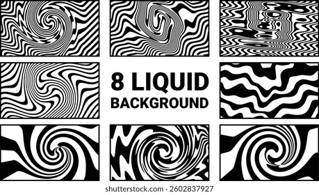 Abstract black and white wavy line background vector illustration