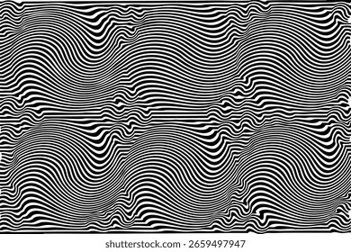 Abstractas línea ondulada en blanco y negro