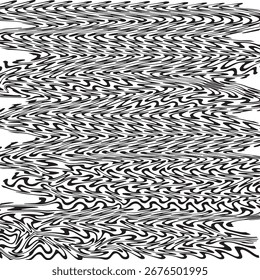 Abstract black and white wavy line pattern