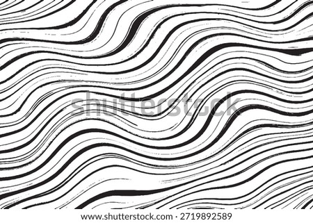 Abstract Black and White Wavy Line Pattern Background
