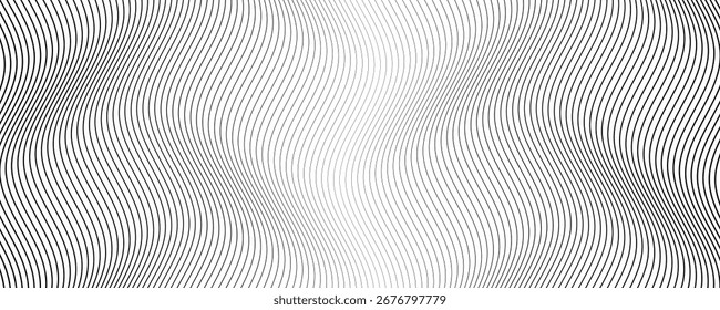Abstractas fondo de Vector de rayas onduladas en blanco y negro