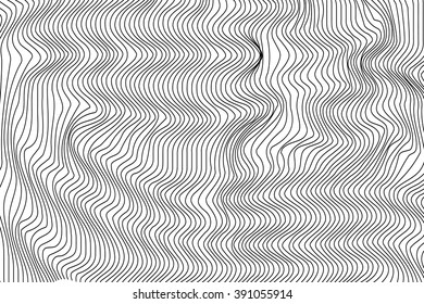 Abstract black and white wavy stripes vector background. 10 eps
