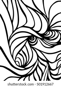 Abstract black and white wavy stripes vector background