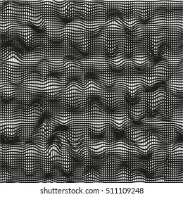 Abstract black and white wavy stripes vector background