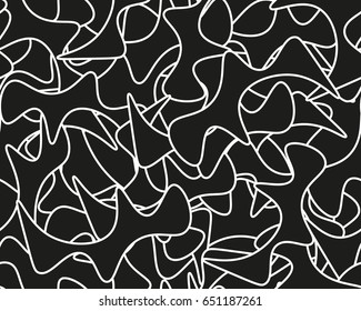 Abstract black and white wavy stripes vector background