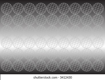 Abstract black and white wire globes