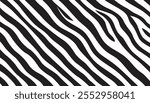 Abstract Black and White Zebra Stripe Pattern. Stylish zebra-inspired black and white pattern, perfect for backgrounds, textures, fashion, or design elements with a modern aesthetic