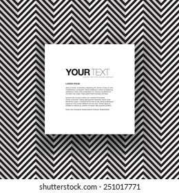 Abstract black and white zig zag pattern background with simple white square text box design with your content  Eps 10 stock vector illustration 