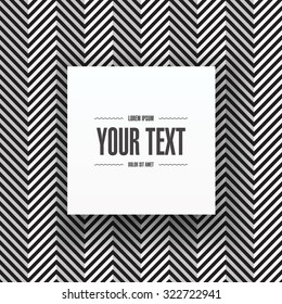 Abstract black and white zig zag pattern background with simple white square text box design with your content 
Eps 10 stock vector illustration 