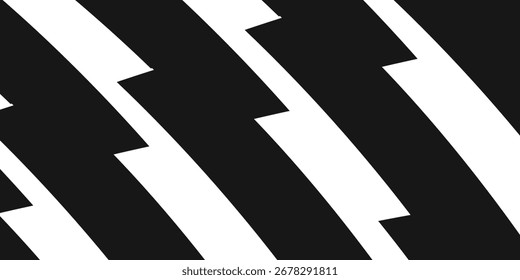 Abstract Black And White Zigzag Geometric Pattern Design Concept.vector eps10