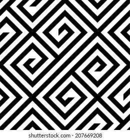 Patrón transparente del vector ZigZag negro y blanco