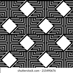 Abstract Black and White ZigZag Vector Seamless Pattern