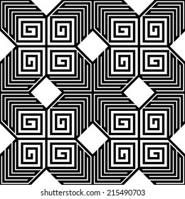 Abstract Black and White ZigZag Vector Seamless Pattern